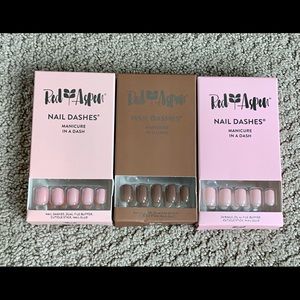 Red Aspen Nail Dashes (Short) - Set of 3, Neutral Colors